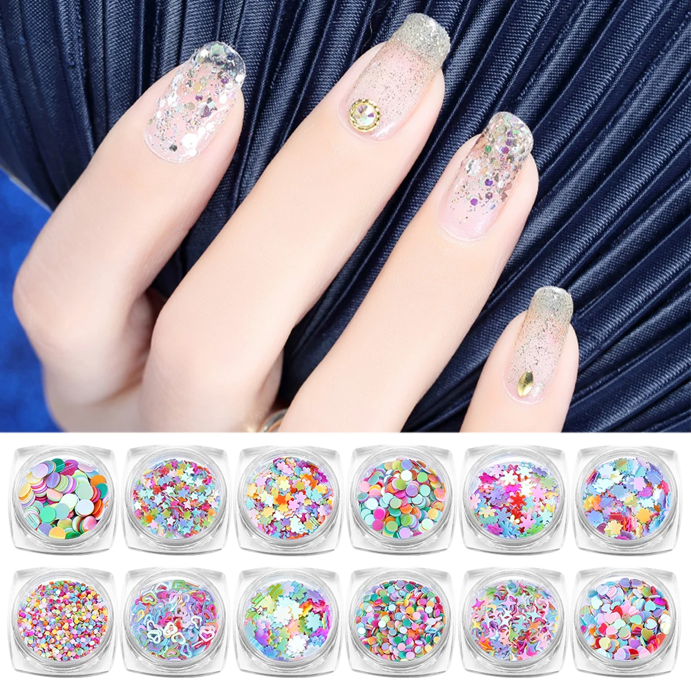 5 г/1 бутылка новые красочные сладкие сердца и буквы смешанные стили ногтей