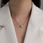 Простое короткое ожерелье из нержавеющей стали в европейском и американском стиле с золотистыми горошинами для женщин, корейская бижутерия, сексуальная женская цепочка на шею