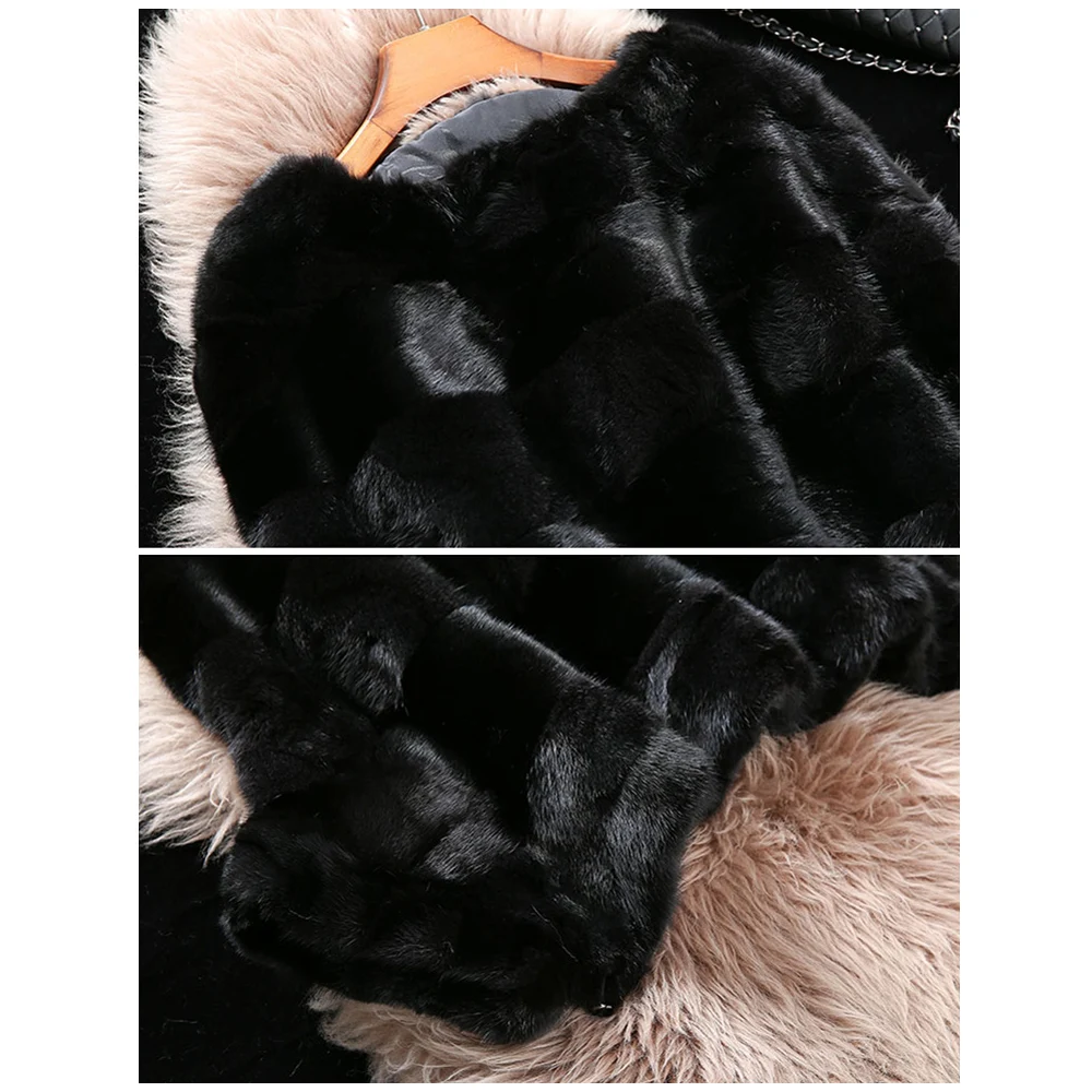 Шуба женская из 100% натурального меха норки короткая черная |