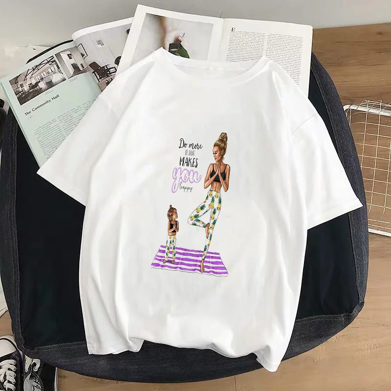 

Female Harajuku T-shirt 90s Girls Cute Short Sleeve Tee Shirts Streetwear Women Tops Tee Fashion Mom Daughter Comb Women T Shirt
