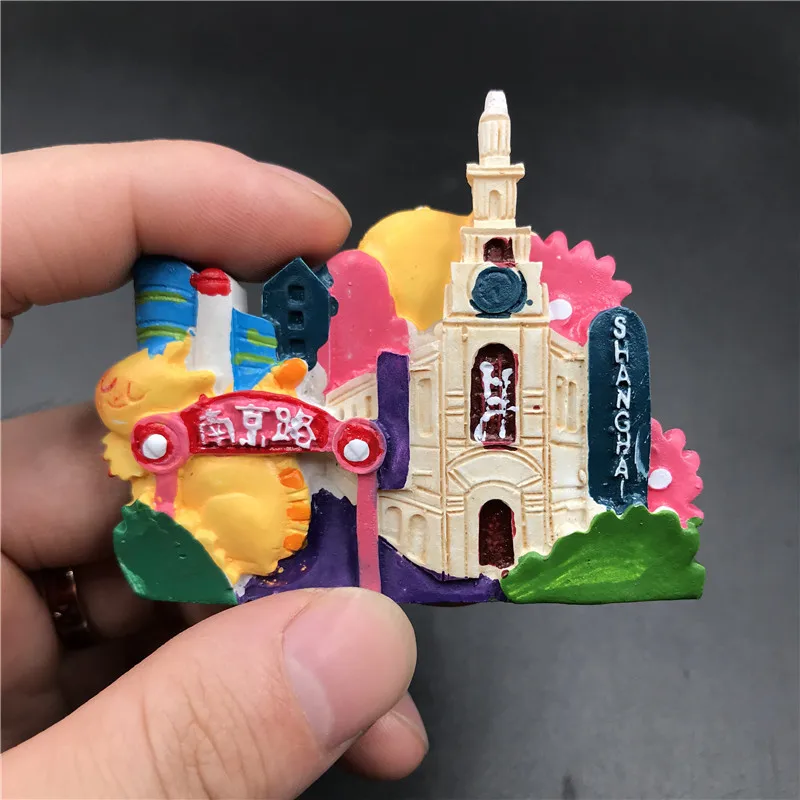 Cute Cartoon Шанхай Китай 3D магнит на холодильник Yuyuan Восточный жемчужный город храма
