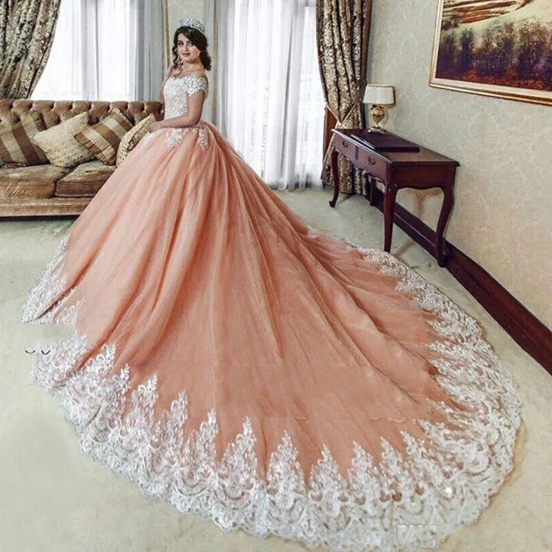 

Vestido De Noiva Luxurious Wedding Dress Long Sleeves 2019 Ball Gown Beading Dubai Arabic Muslim Wedding Gowns Bridal Dresses