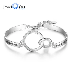 Браслет с узлом из круга, персонализированное выгравированное название, индивидуальный, браслет для сестры