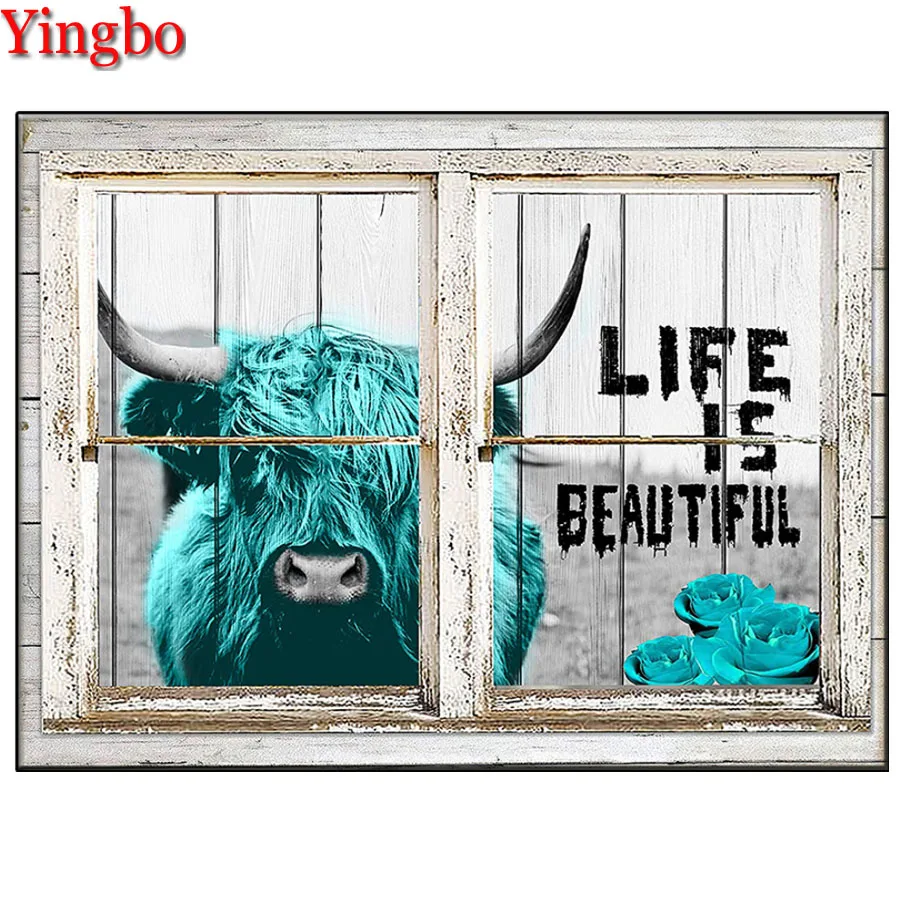 

Diamond Embroidery Dutch Highland Cattle Cross Stitch mosaic Diamond Painting Kits Mosaic Sale Rhinestone Art Handwork Gift
