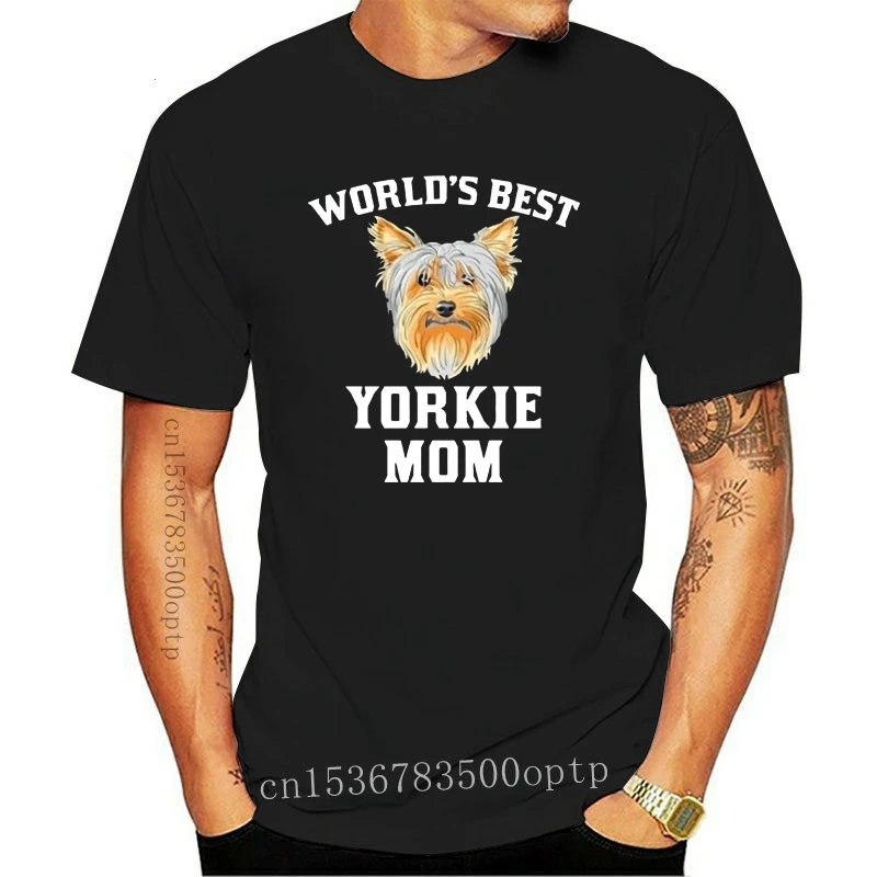 

New World'S Best Yorkie Mom Dog Owner Graphic T-Shirt Tops Tee Tee Shirt