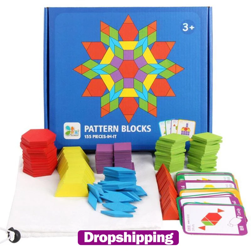 Wooden Block Set Montessori Wooden Jigsaw Board Set Colorful Baby Toys Educational Toys Puzzles for Children Developing Toys