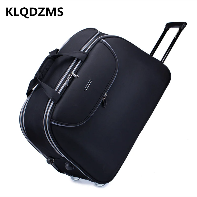 KLQDZMS Men's Rolling Luggage 18 Inch Large Capacity Handbag Portable Trolley Luggage Bag Multifunctional Trolley Backpack