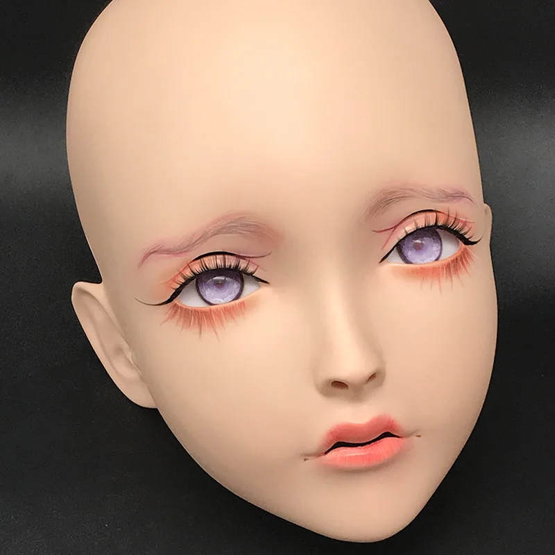

(LiLi Mask-21) Sweet Girl Resin Half Head Customize Cosplay Japanese Role Play Anime Silicone Kigurumi Mask Crossdresser Doll