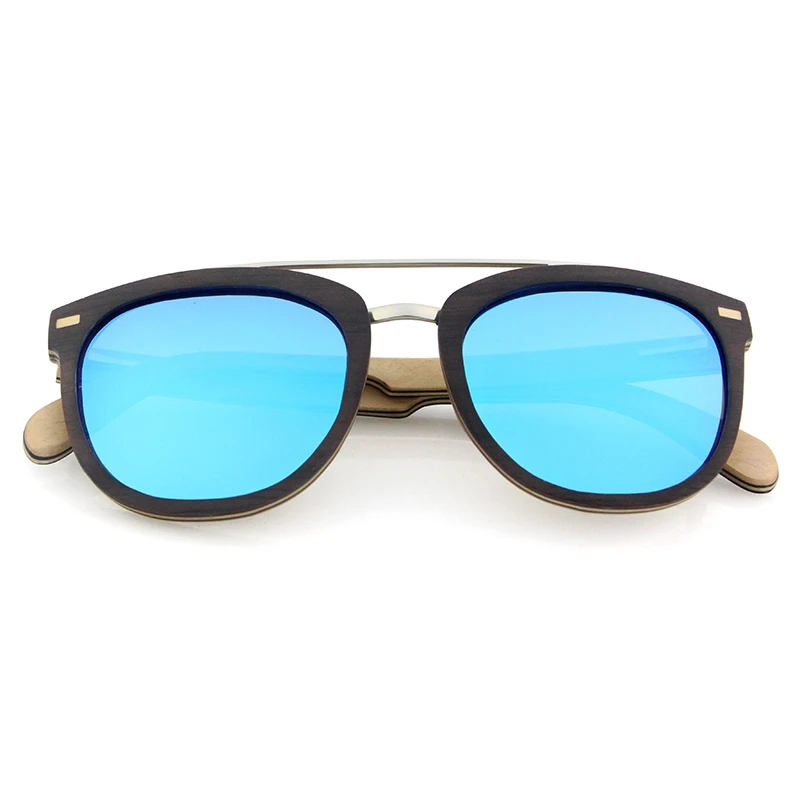 Мужские солнцезащитные очки квадратные поляризационные из черного дерева