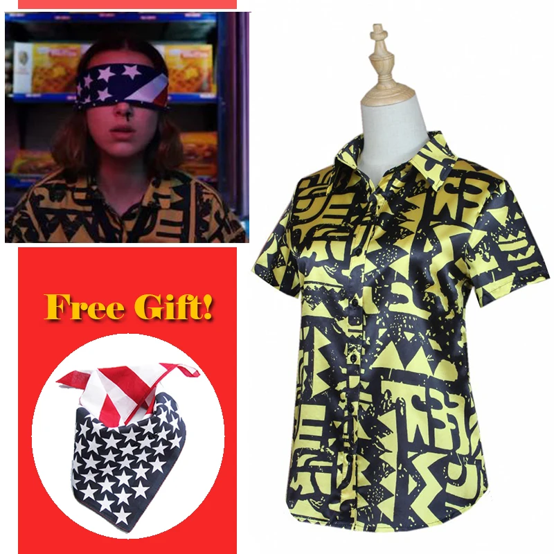 Косплей Футболка странные вещи костюм Eleven короткий рукав рубашка Хэллоуин для