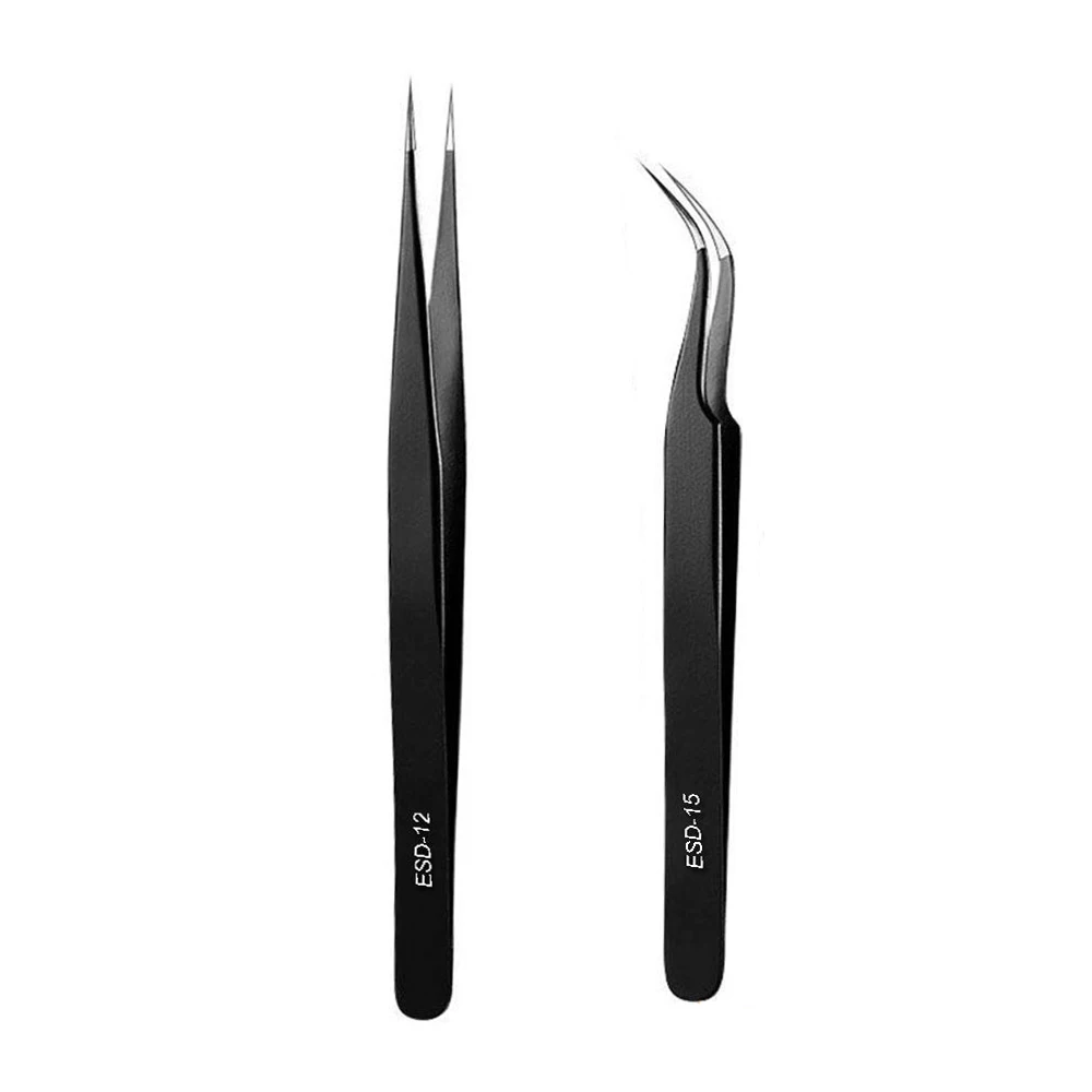 Антистатические пинцеты из нержавеющей стали изогнутые прямые ремонтные
