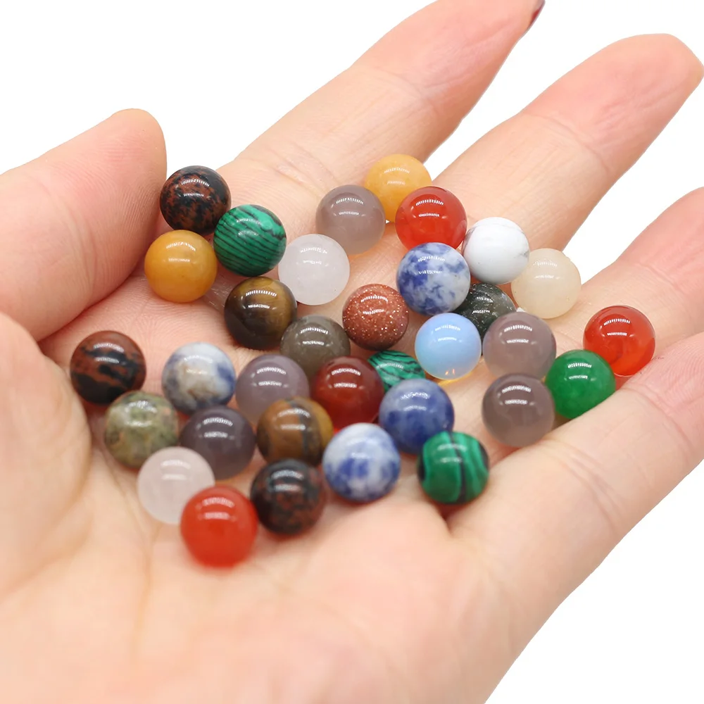 

10pcs/lot Natural Malachites White Turquoises Beads None Hole Loose Beads for Making Jewelry Necklace Bracelet Accessories 8mm