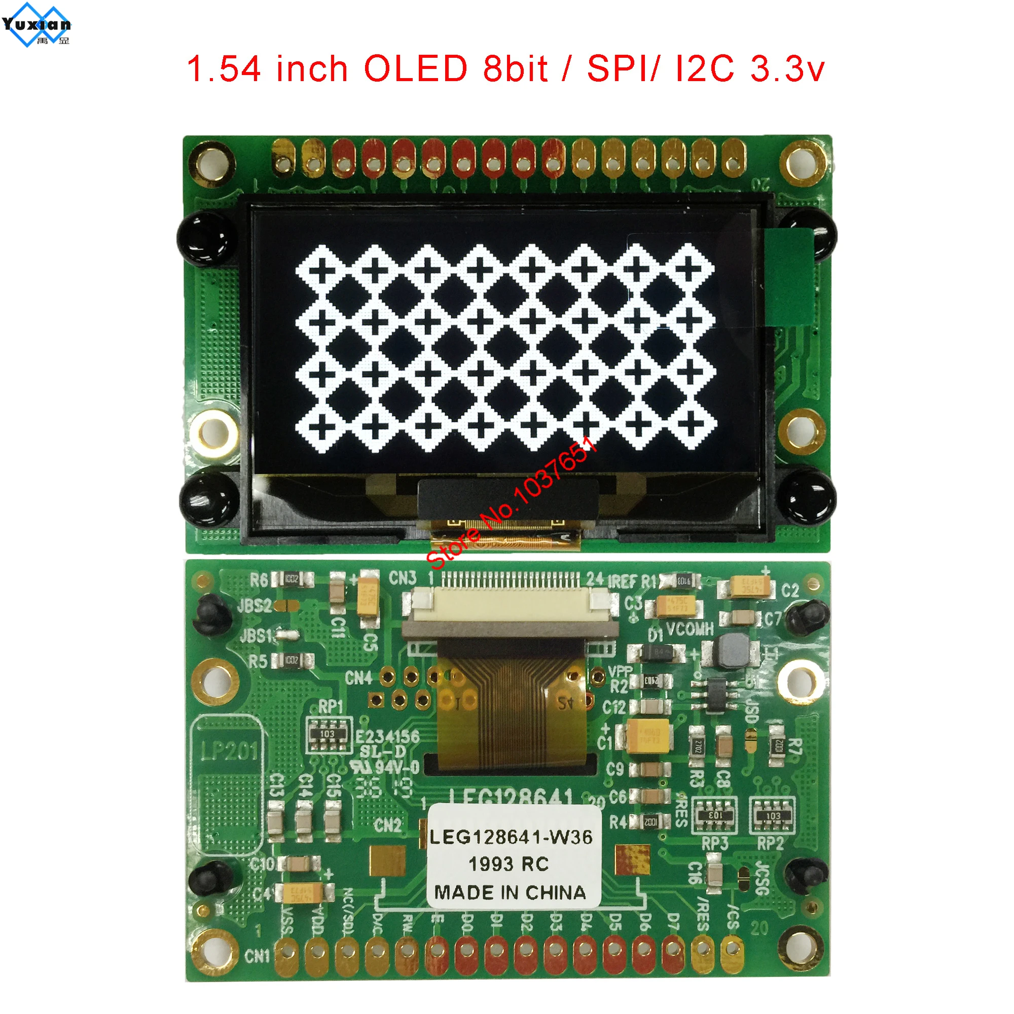 1 54 дюймовый OLED 12864 мини маленький размер белый и черный 3 В 8 бит MCU SPI