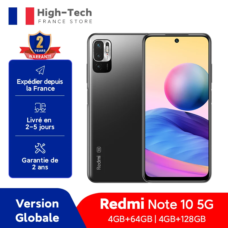 Смартфон Xiaomi Redmi Note 10 5G 4 Гб + 64 Гб/128 ГБ тройная камера 48 МП дисплей 6 5 дюйма 90 Гц 5000