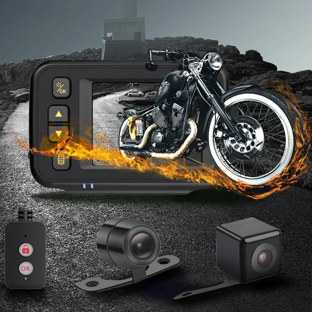 

MT30A 2 Inch IP67 Waterproof Motorcycle Dash Camera Bicycle Motorbike Black Box Dashcam Recorder W / Parking Monitoring