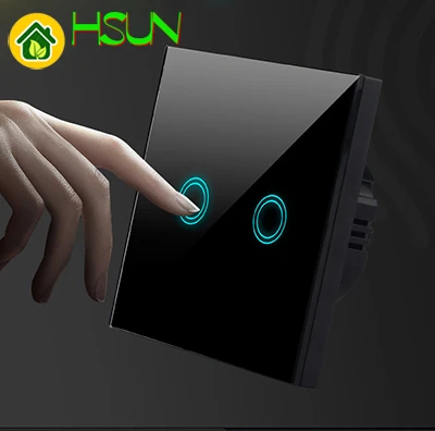 Сенсорный выключатель европейского стандарта 1 клавиша канал настенный