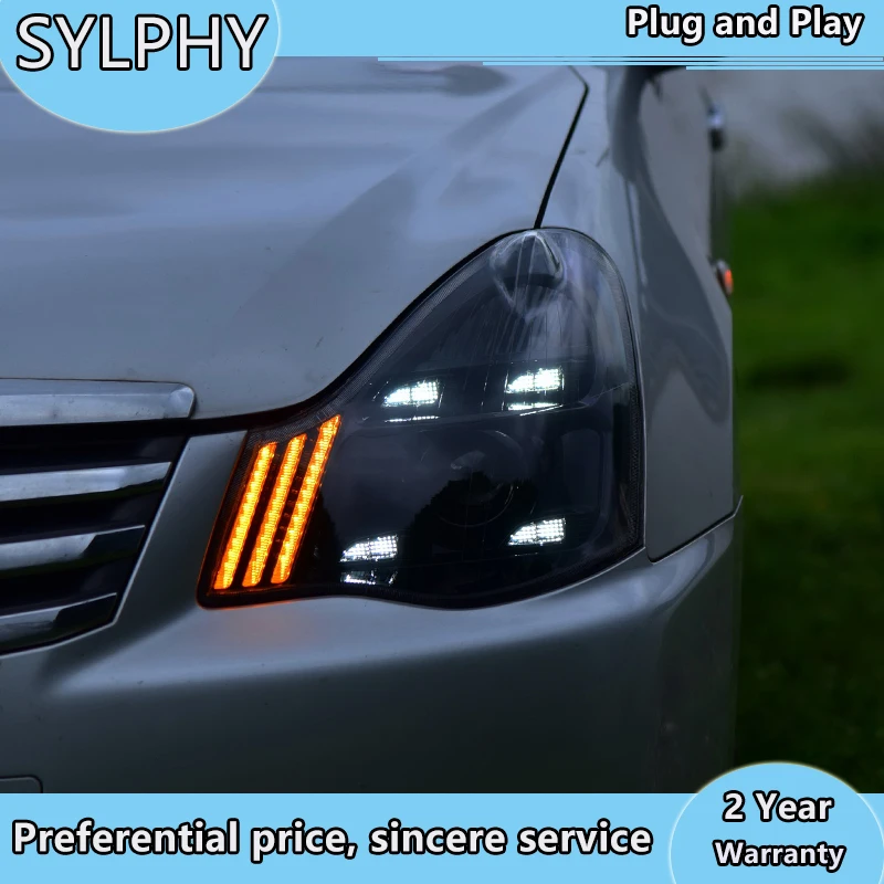 

Car Styling for Sylphy Headlights 2007-2011 Sentra LED Headlight LED DRL Bi LED Lens High Low Beam Parking