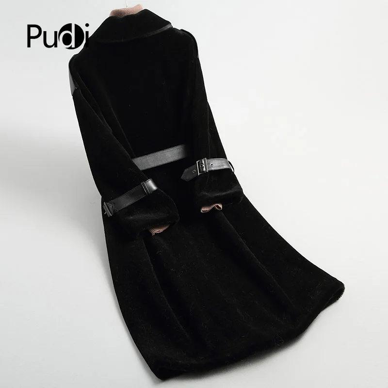 PUDI A18200 Женское зимнее пальто из настоящей шерсти, теплая куртка, пальто, женское длинное пальто, куртка, пальто