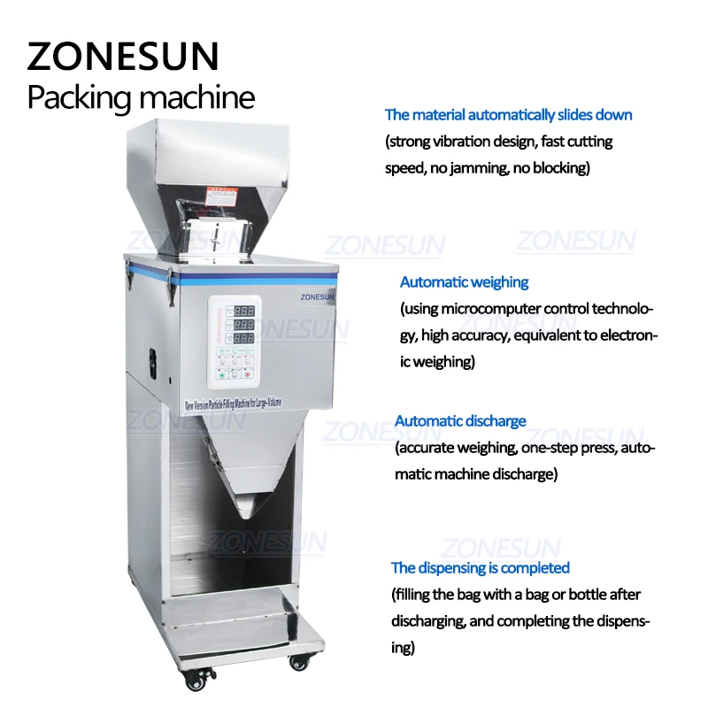 ZONESUN пищевой стеллаж машина для расфасовки сыпучих веществ порошок зерна риса
