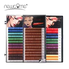 Ресницы для наращивания радужного цвета NEWCOME, CD завитые норковые, 8-15 мм, цветные накладные ресницы-коричневый цвет