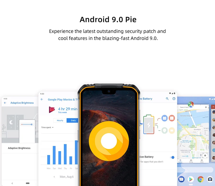 DOOGEE S68 Pro, прочный телефон, IP68, водонепроницаемый, Helio P70, четыре ядра, 6 ГБ, 128 ГБ, Беспроводная зарядка, NFC, 6300 мА/ч, 12V2A, зарядка, 5,84 дюймов, FHD