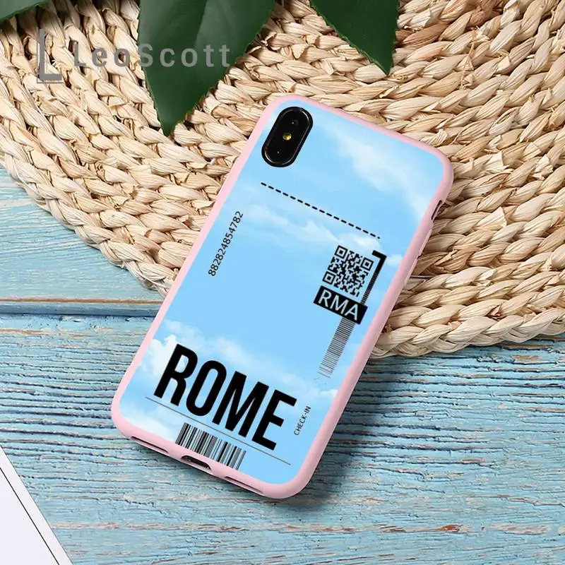 

Clouds Sky air Ticket Phone Case Candy Color Phone Case for iPhone 11 pro XS MAX 8 7 6 6S Plus X 5S SE 2020 XR