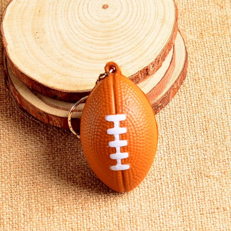 Мяч для снятия стресса из полиуретановой пены игрушки регби мяч брелок кулон