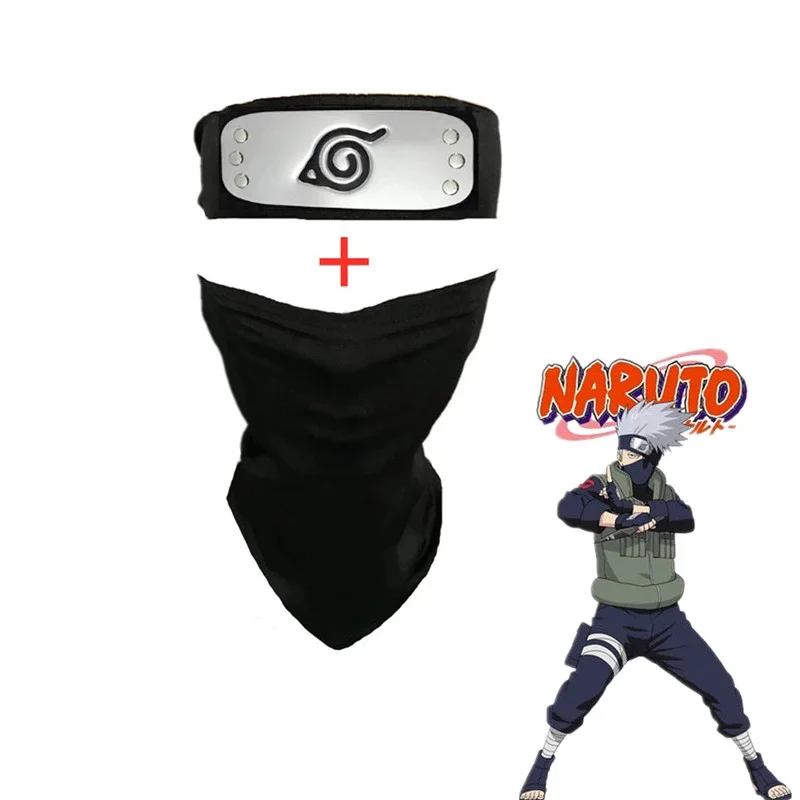 

Cosplay Kakashi Headband Mask Anime Ninja Gloves Weapon Accessories Halloween Costume Arms Props Hat
