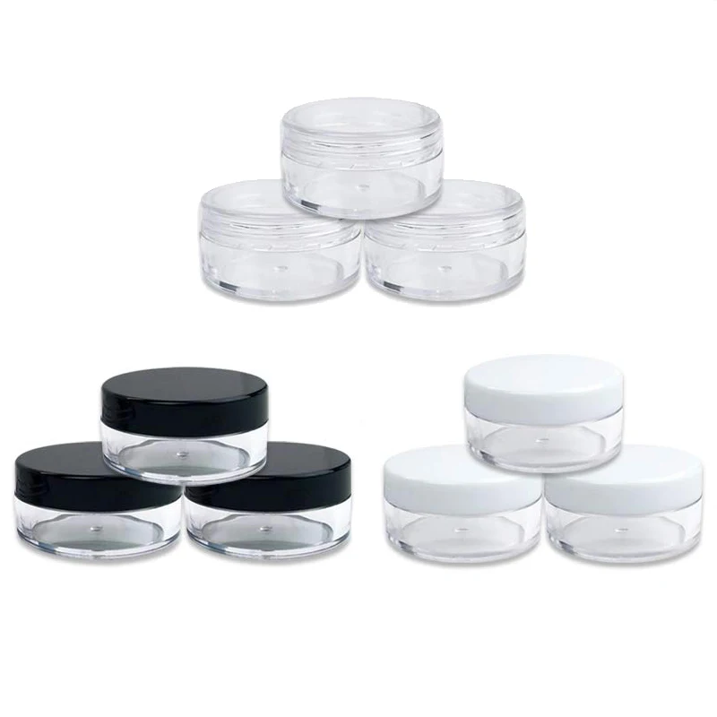 

5Pcs Small Plastic Jar 2g 3g 5g 10g 15g 20g Cream Lip Balm Container Pots Cosmetic Packaging Jar, Plastic Small Jar Cosmetic Box