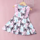 Платье детское летнее в полоску, с рукавами-бабочками, на возраст от 12 месяцев до 6 лет