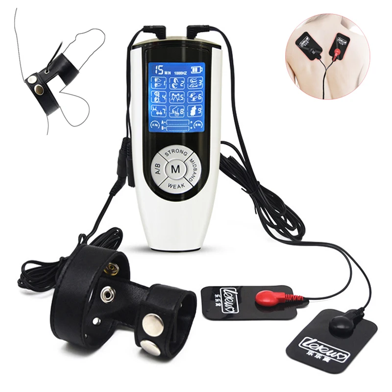 USB зарядка хост Электрический шок пенис из искусственной кожи кольцо электро-шок