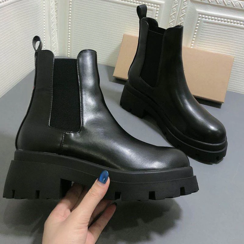 

New Women Ankle Boots Thick Bottom Women'S Winter Shoes Fashion Casual Daily Shoes Women Footwear Size 35-40