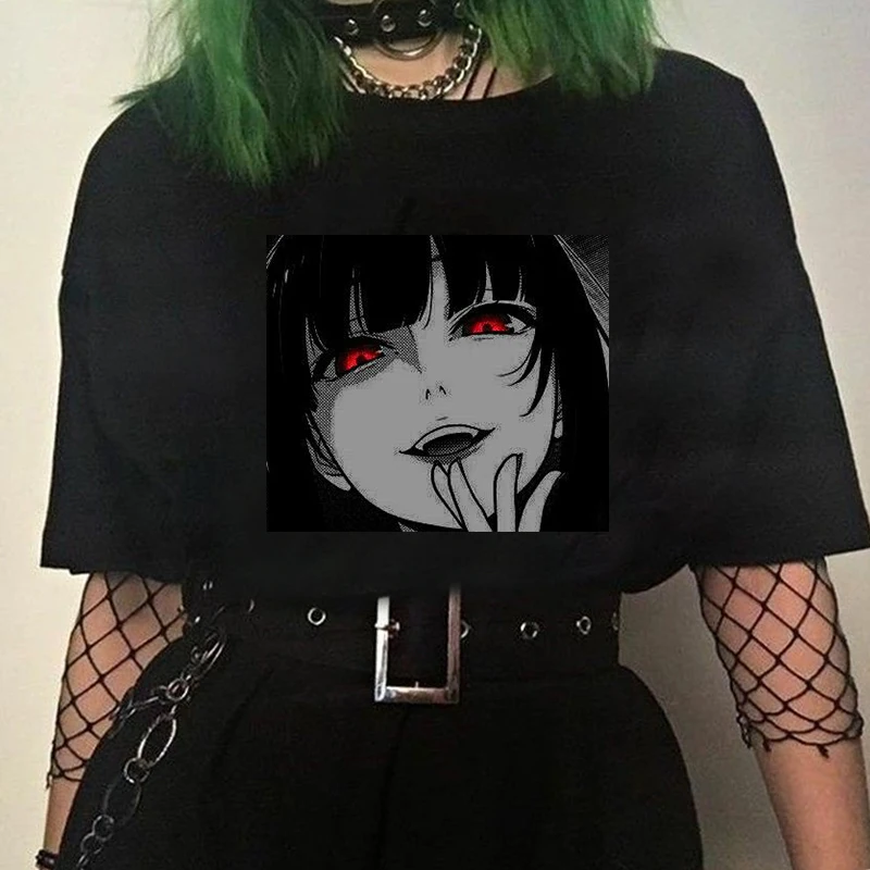 2021 женская футболка Kakegurui Yumeko Jabami аниме топы с мультяшным принтом Футболка Harajuku