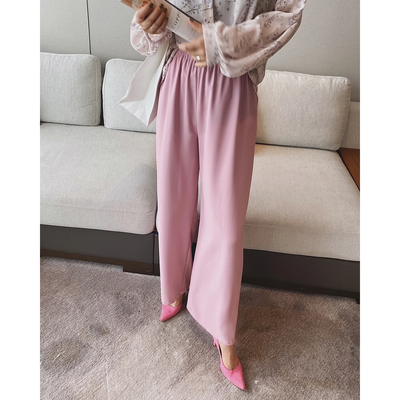 

2021 Women's Pink Wide Leg Pants Za Woman Y2k Trouser Suits Harajuku Korean Fashion Cargo Urban Summer Capri Oversize Clothing