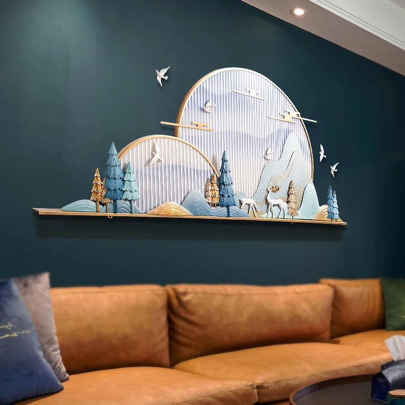

metal iron art home decoration TV background wall decoration painting light blue dream decoration painting