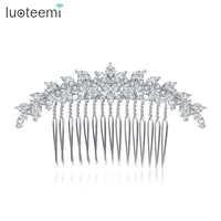 luoteemi flower aaa cubic zircon hair pins for woman bridals wedding vintage style accessories luxury fashion jewelry tiara