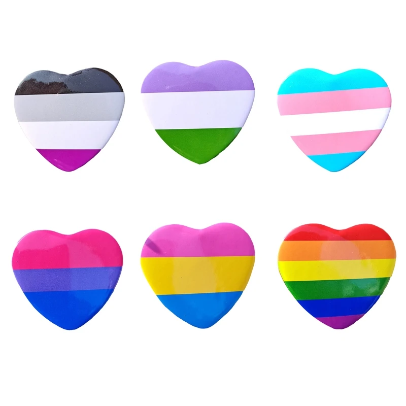 

Women LGBTQ Colorful Heart Shape Lapel Pin Couples Punk Goth Halloween Tinplate Brooches Badges Pins for Backpacks