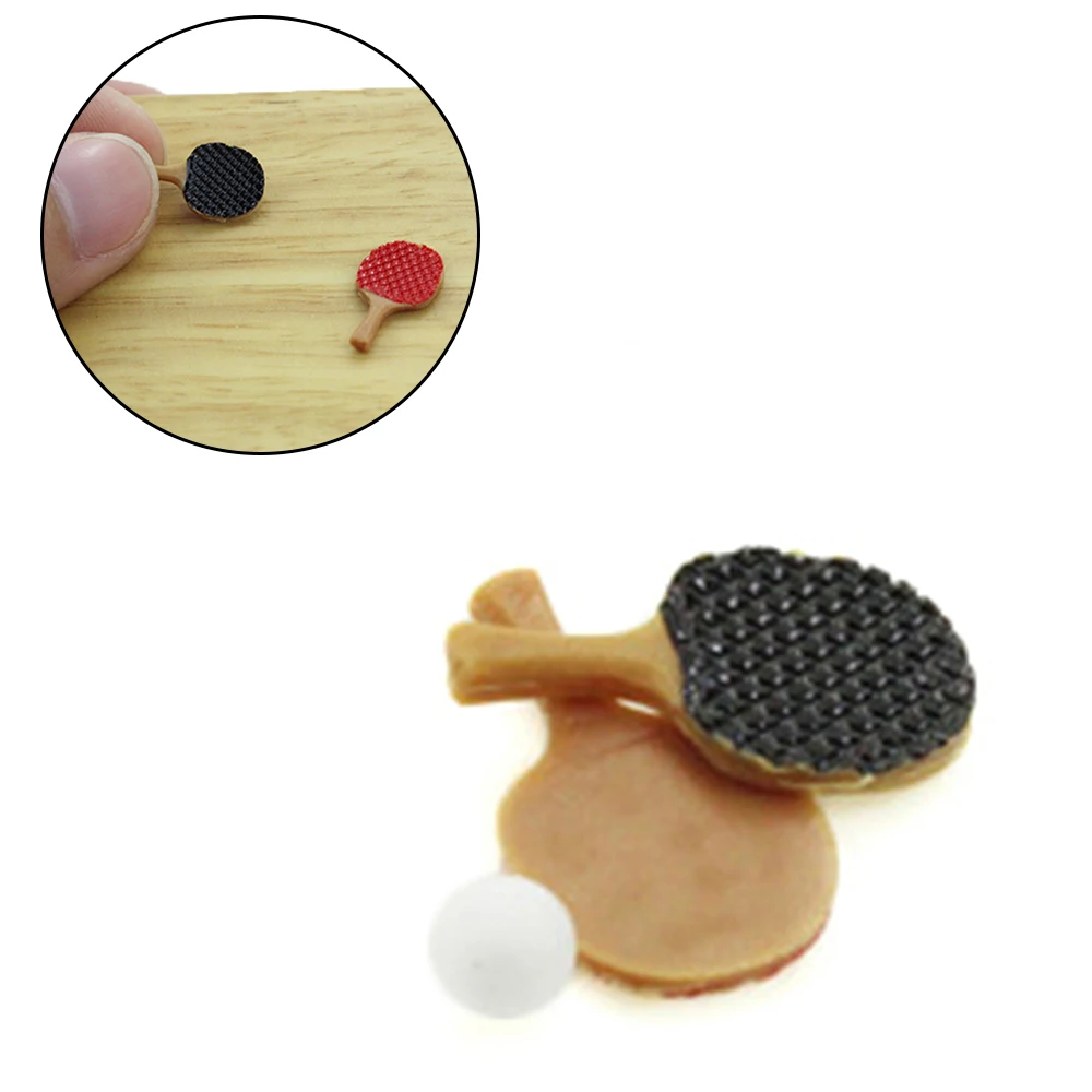 3 шт./компл. 1/12 миниатюрная ракетка для кукольного домика настольного тенниса с