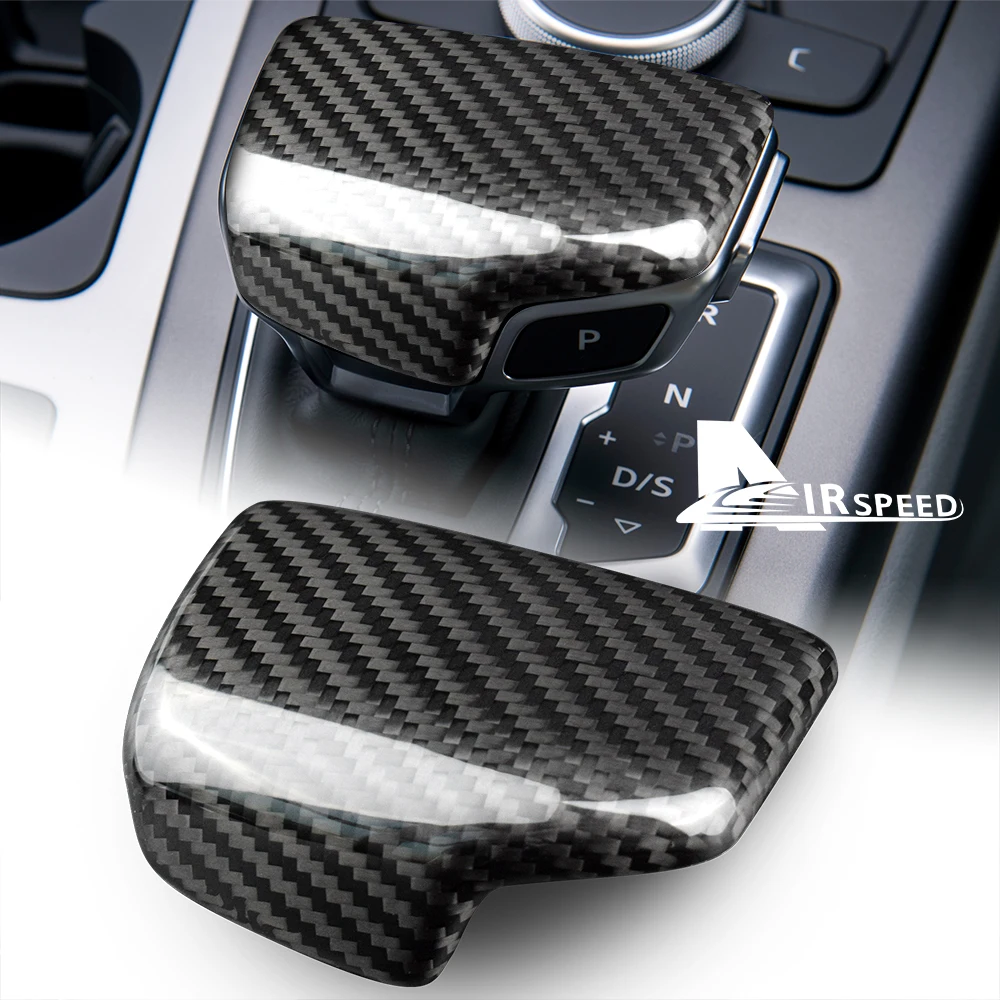 AIRSPEED Sticker for Audi A4 B9 A5 B9 Q7 4M Q5 FY Car Gear Shift Knob Cover Accessories Interior Trim LHD RHD Real Carbon Fiber