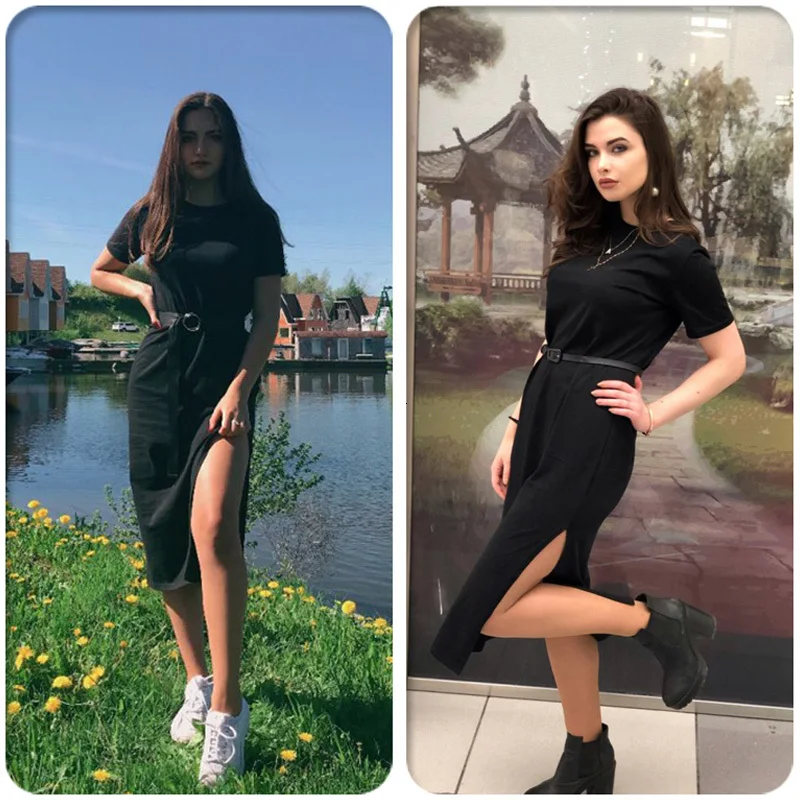 Осенне-весеннее платье-футболка Женское зимнее платье для рождественской