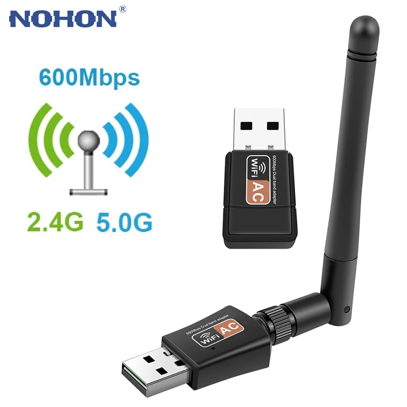 USB WiFi адаптер Mini 600 Мбит/с Wifi 5 8 ГГц + 2 4 USB2.0 приемник беспроводная сетевая карта Lan