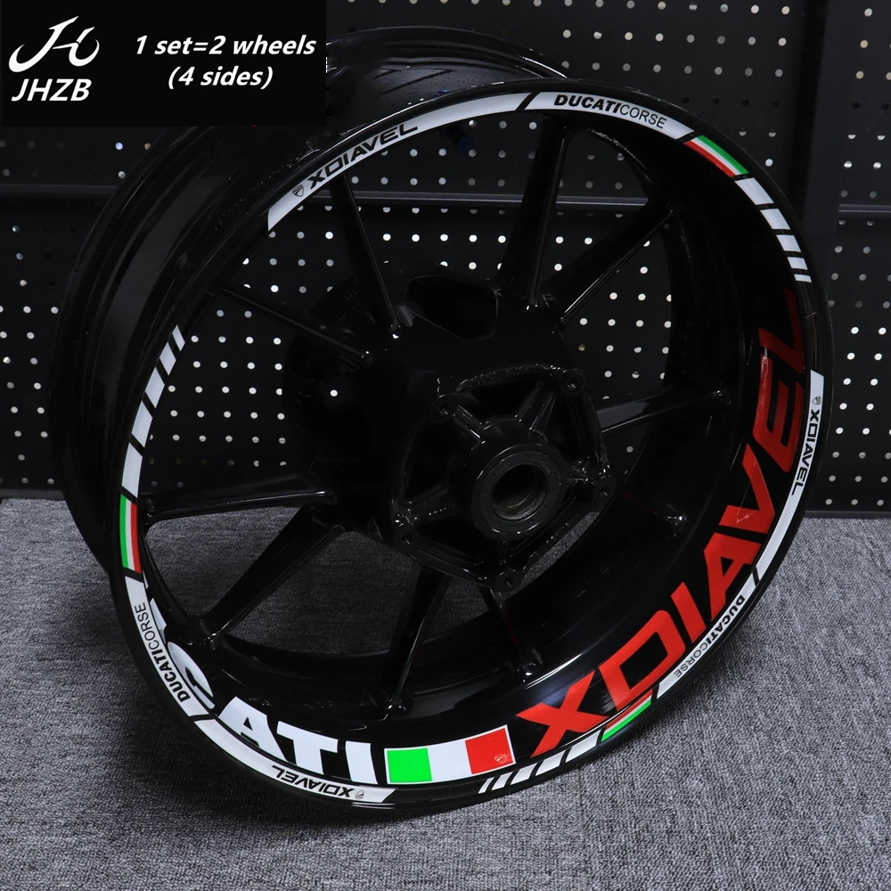 

Motorcycle Sticker for diavel 1260 1260s 17 Reflective Motor Bike Rim Decal Waterproof Decoration Custom Inner Rim Declas Whe