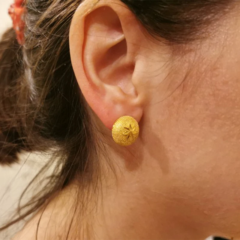 Новые российские золотые серьги Wando для женщин оптовая продажа гвоздики Прямая