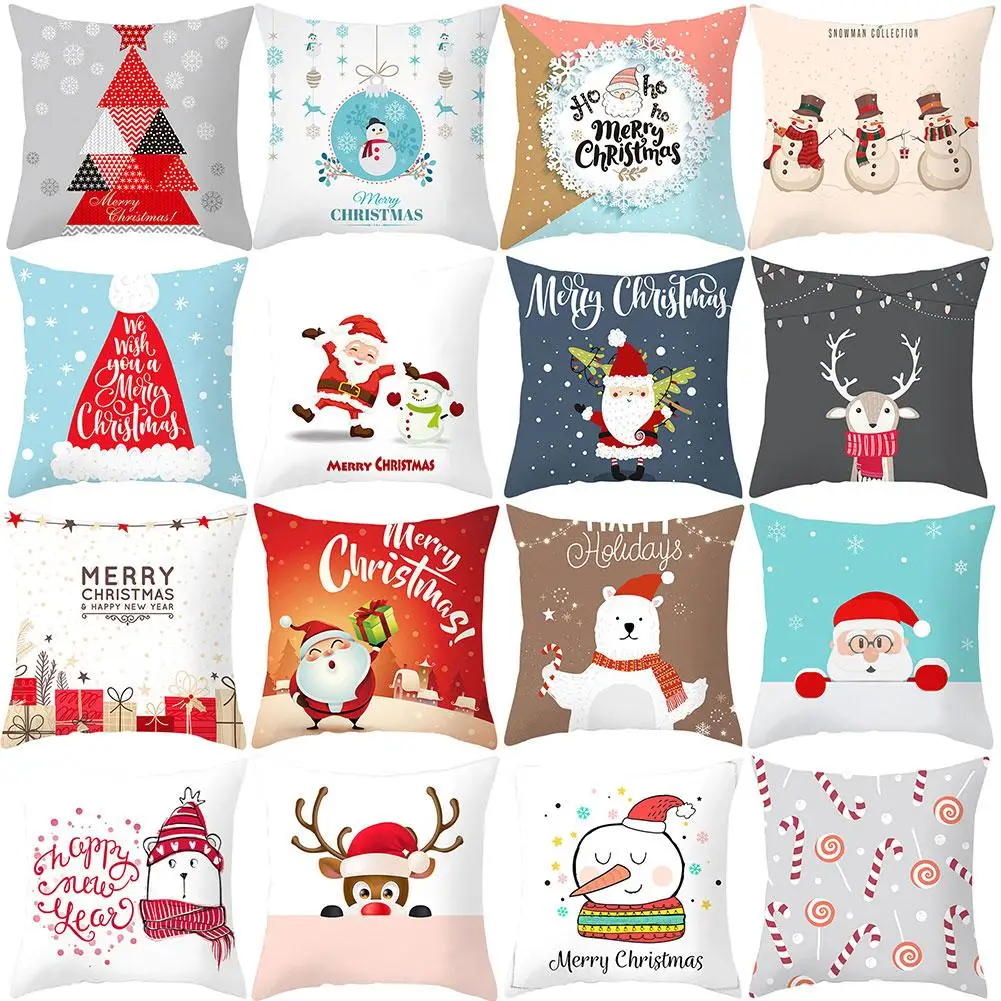 Новая Съемная Рождественская елка снежинка подушка со снеговиком чехол