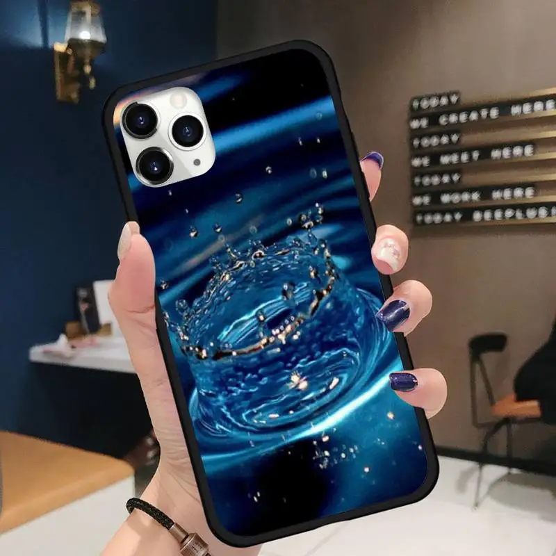 

Beautiful artistic water drops Phone Case for iPhone 11 12 pro XS MAX 8 7 6 6S Plus X 5S SE 2020 XR Soft silicone