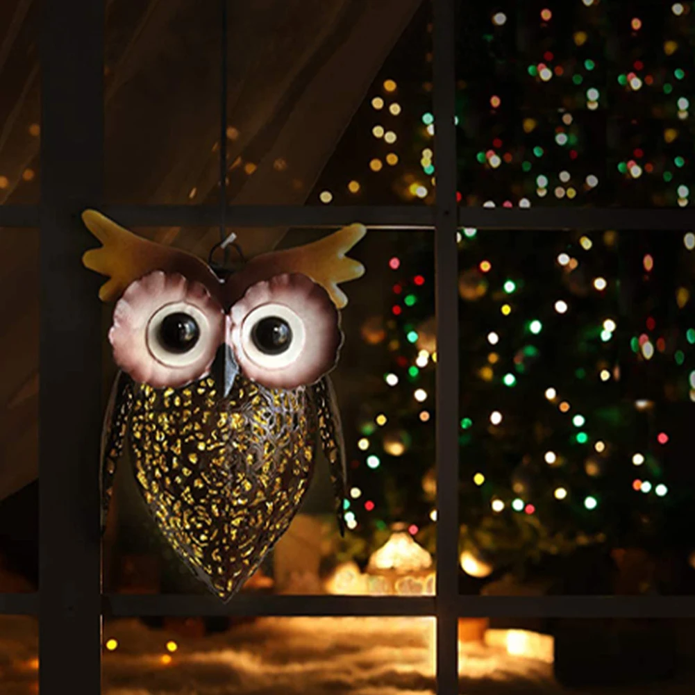 

Home Outdoor Waterproof Owl Shaped Pathway Balcony Gift Garden Decor LED Hanging Solar Light Yard Metal Lawn