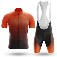 new 2022 orange gradient cycling jersey set sport team bike men clothing quick dry summer sleeve cycling shirt bib short gel pad