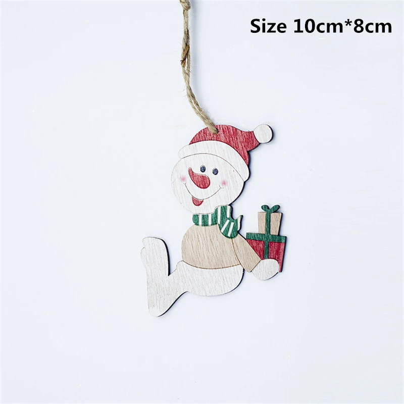 Painted Snowman Рождественские украшения для елки, Рождественская гирлянда с лосем, подвесная подвеска, рождественские украшения для дома Navidad, Q - Цвет: Painted Snowman