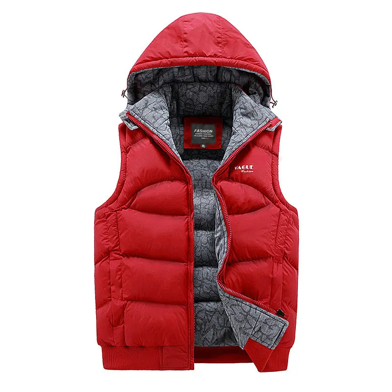

autumn stylish 2021 new Winter vest for men high quality hooded warm sleeveless vest for men (Asian size)