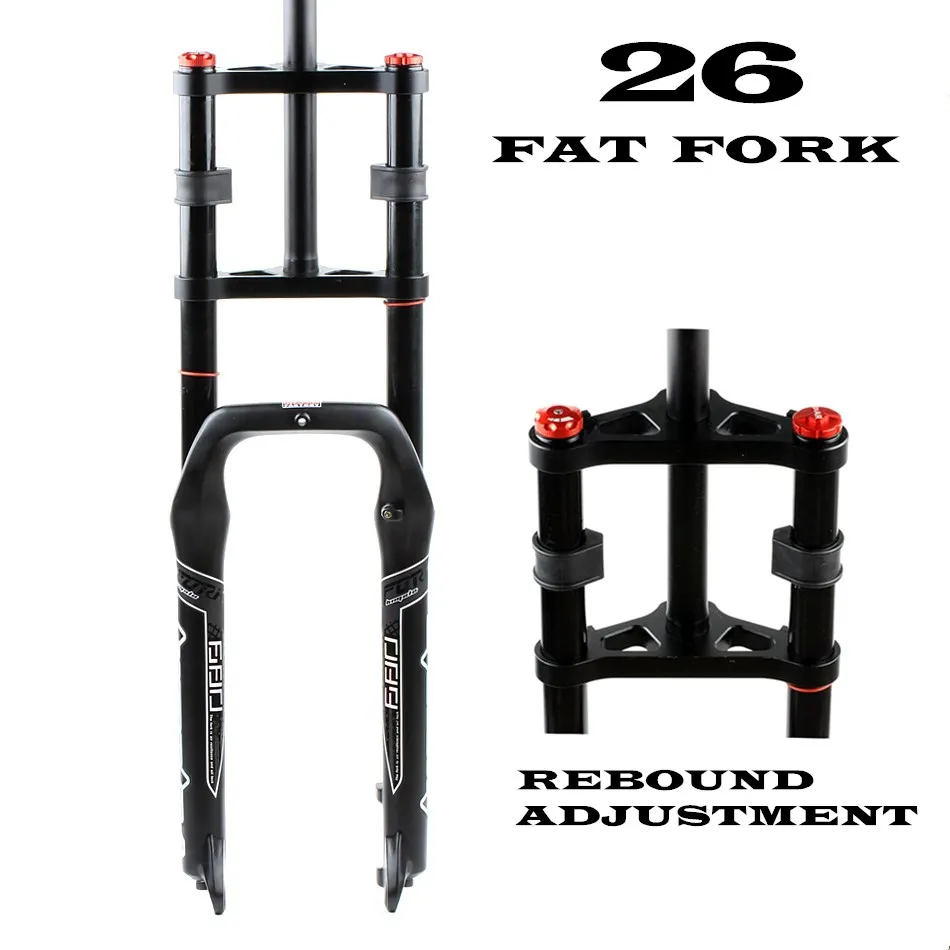 

Double Shoulder Fat Fork Rebound Adjustment Fat Bicycle 26" 4.0" Air Fork MTB Moutain Bike 26inch 135mm Magnesium Alloy